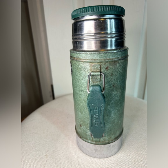 STANLEY Vintage Retro Green Stainless Steel Thermos with Handle Wide Mouth 24 oz - Picture 2 of 9